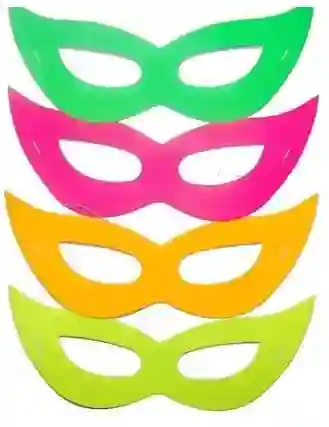 Antifaz De Carton Mascara Unidad Colores Neon