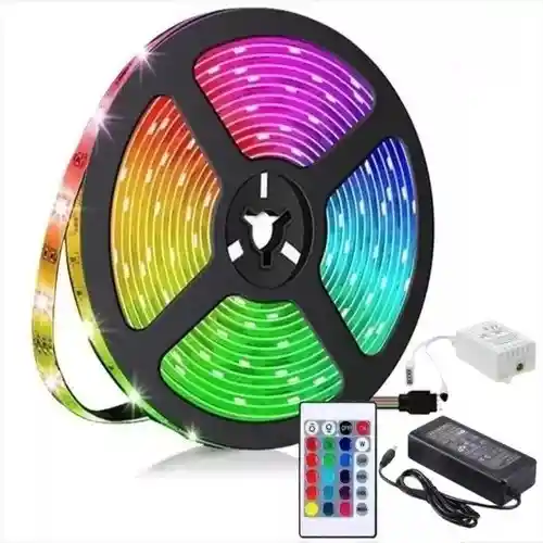 Cinta Led Tira Luces 5 Mts Rgb Multicolor Con Control Deluxe