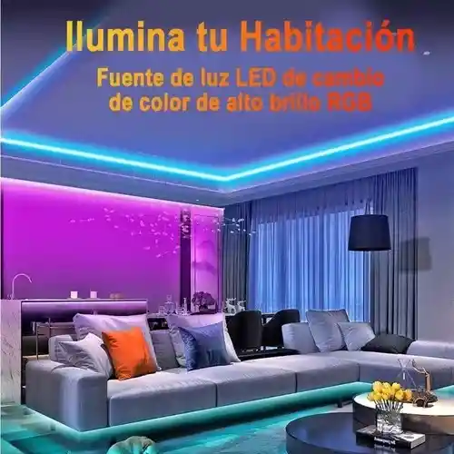 Cinta Led Tira Luces 5 Mts Rgb Multicolor Con Control Deluxe