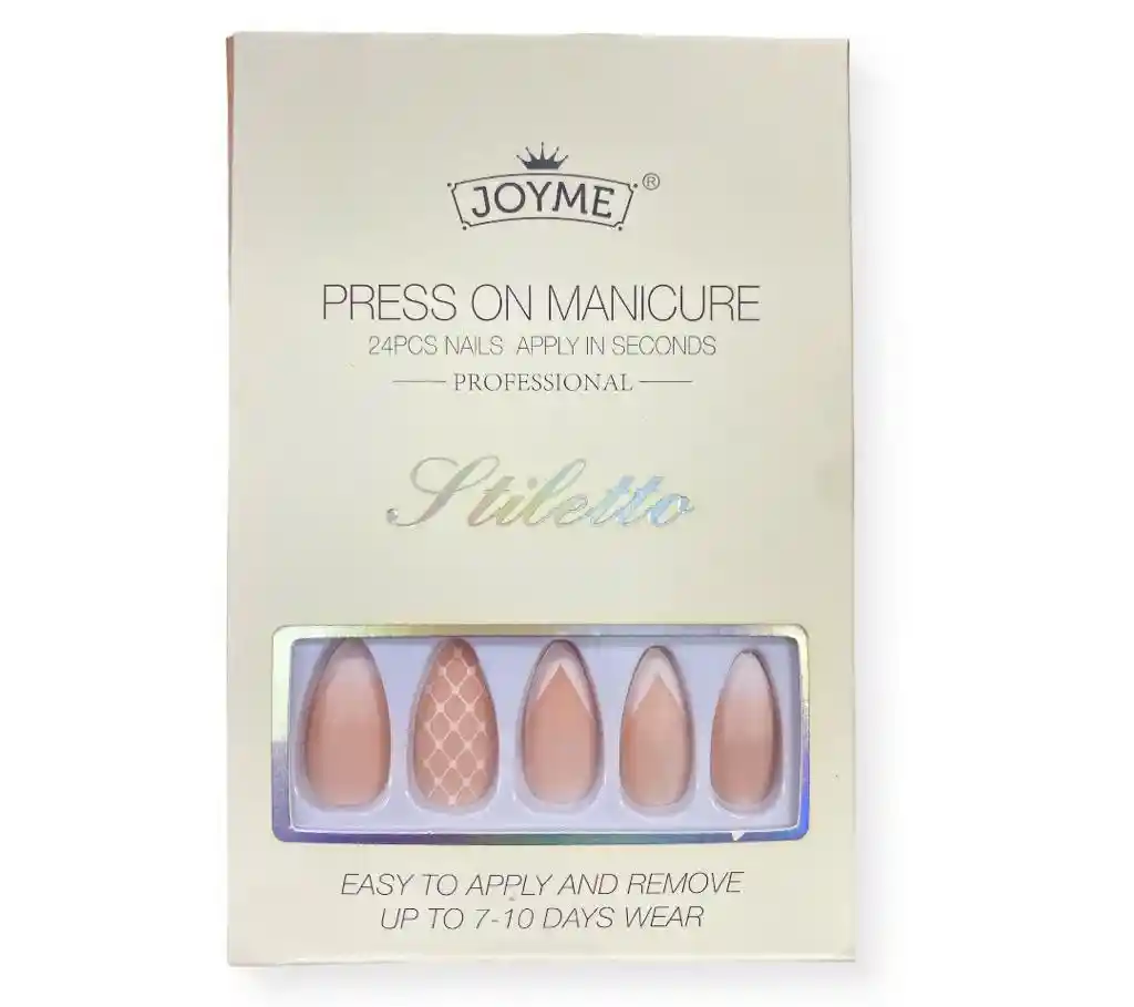 Uñas Press On Decoradas Joyme X 24 Pcs