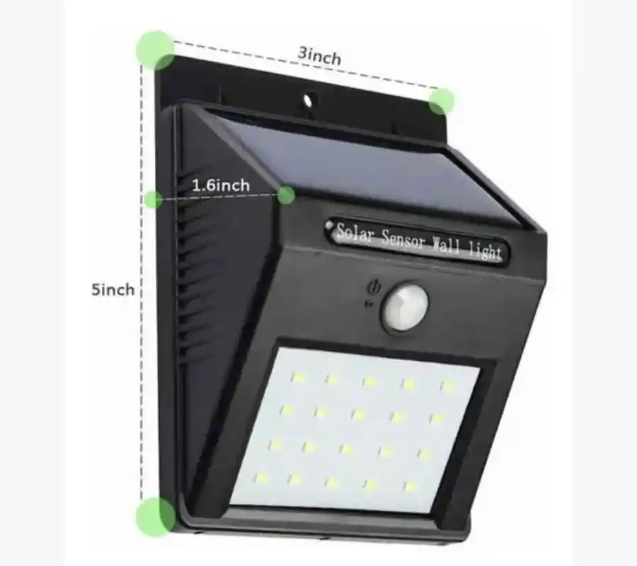 Lampara Luz 20 Led Recargable Solar Sensor Noche Nocturno