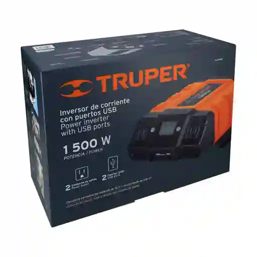Inversor De Corriente Energia Solar 1500w 12 Vlts A 120 Volts Con Puerto Usb Truper