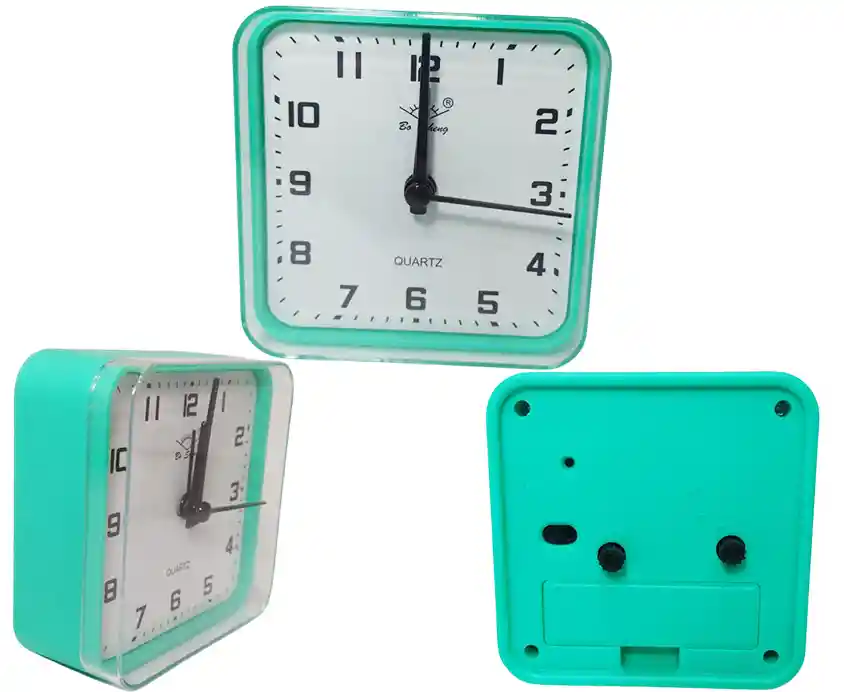 Reloj De Mesa Nocturna Despertador Cuadrado Analógico