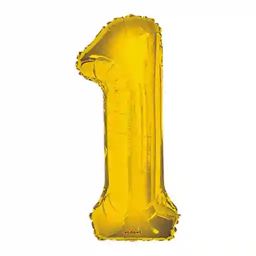 Globo Número 1 Dorado Metalizado Pequeño