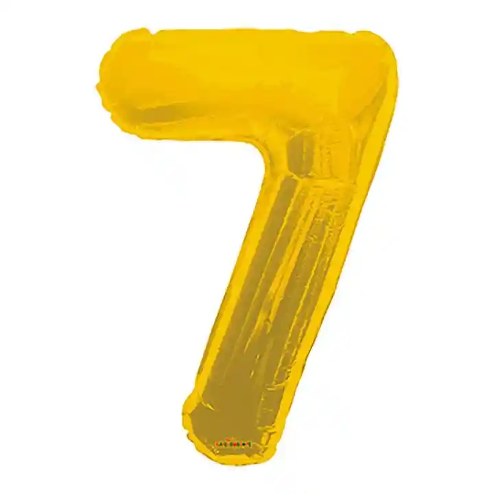 Globo Número 7 Dorado Metalizado Pequeño