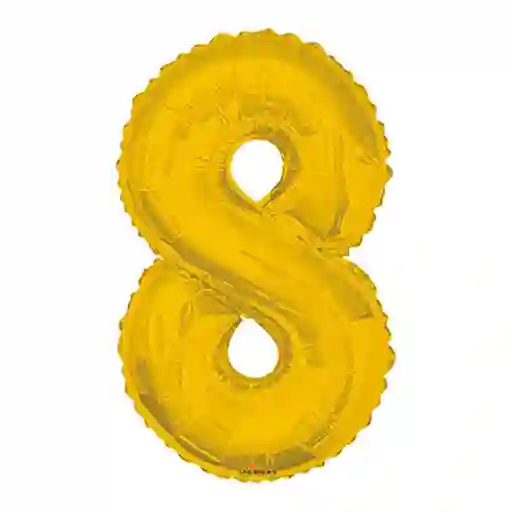 Globo Número 8 Dorado Metalizado Pequeño