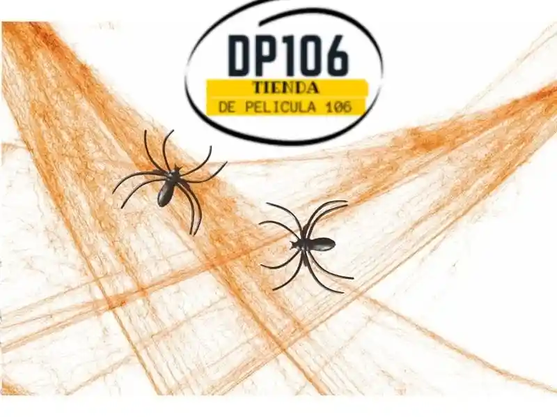 Telaraña Halloween Naranja Pequeño