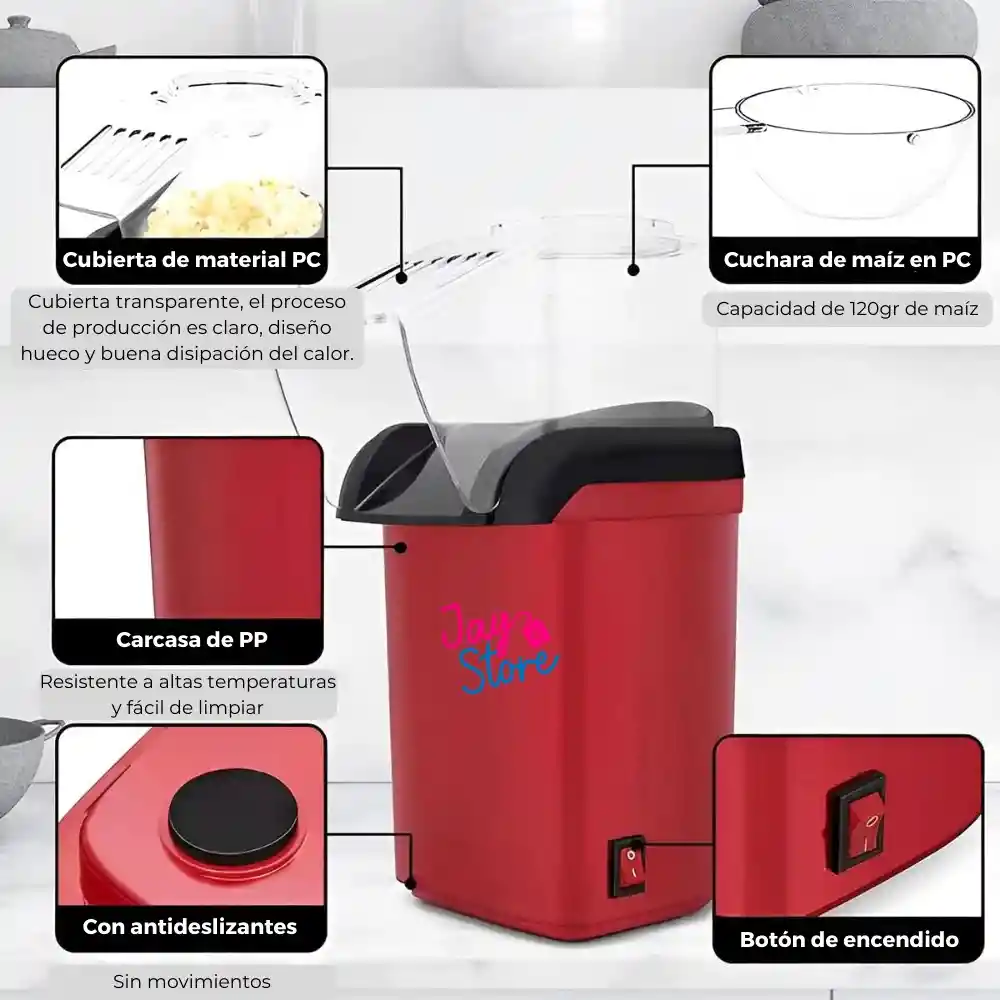 Crispetera Máquina Para Hacer Palomitas De Maíz Pira Pop Corn - Rosa