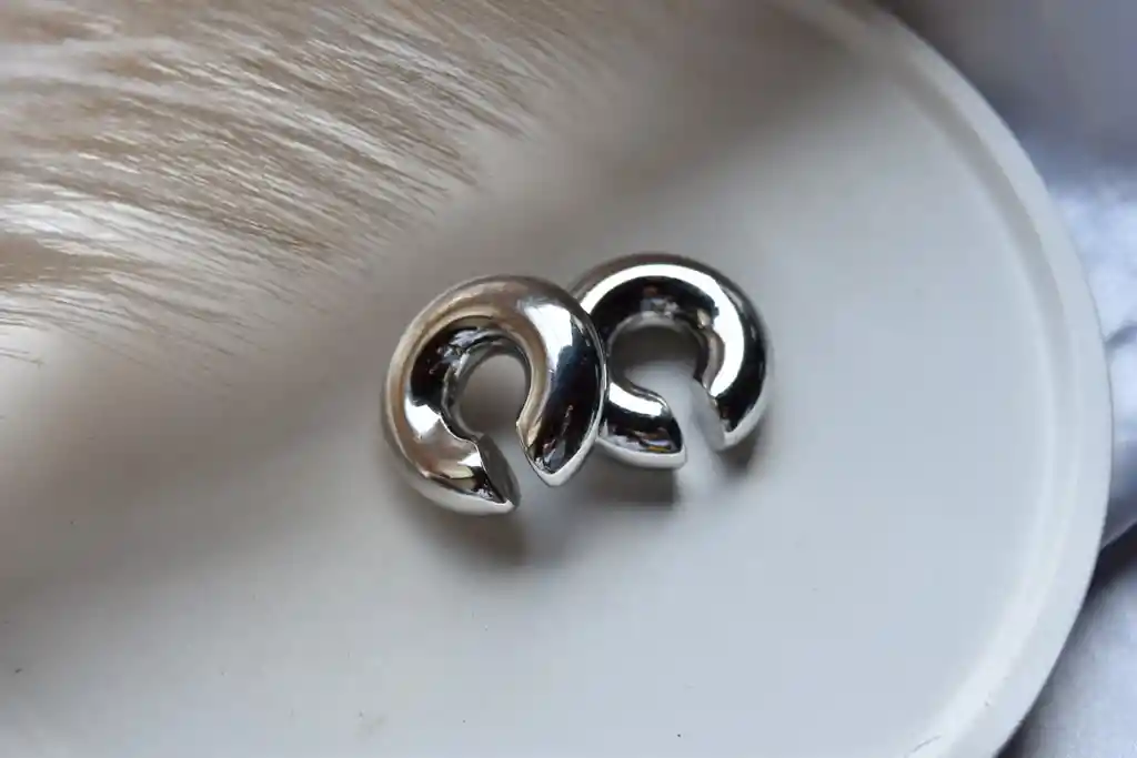 Earcuff Basic Grande Chuncky Plateado