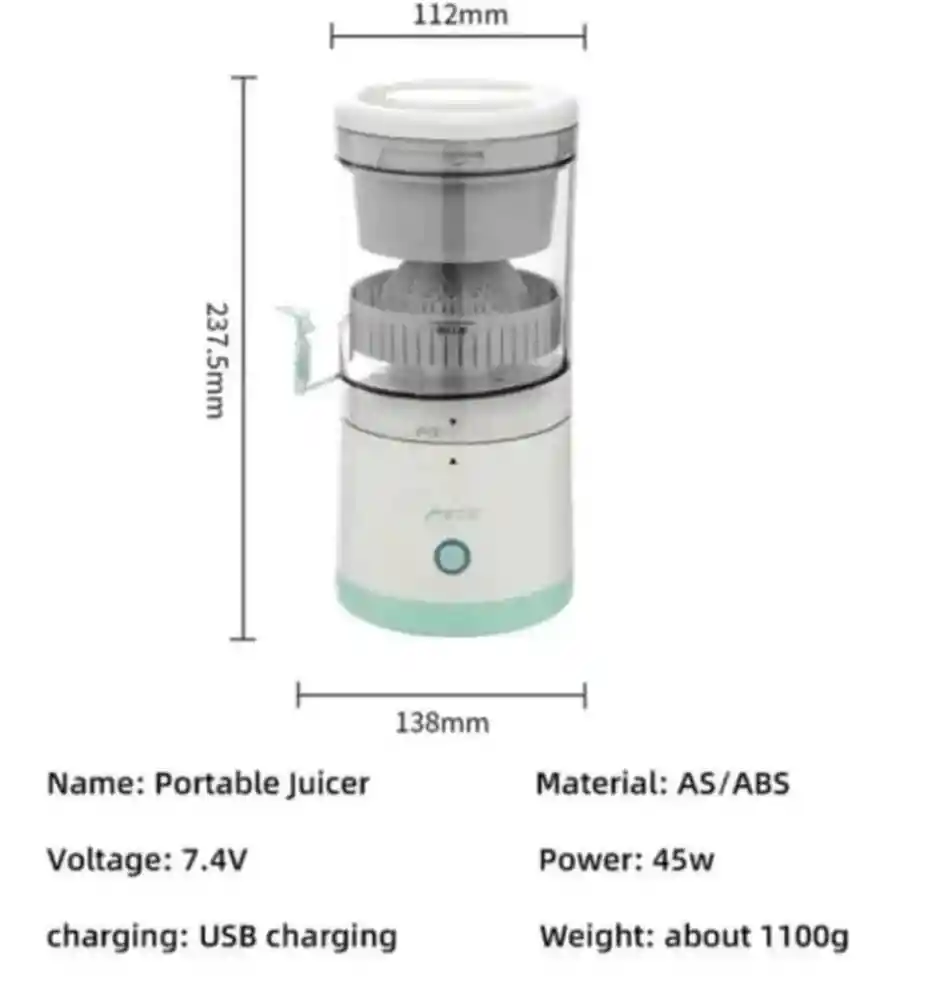 Exprimidor Eléctrico Portátil Recargable