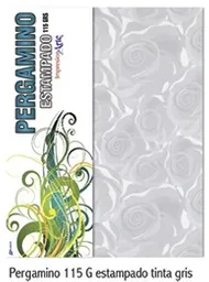 Pergamino Estampado Rosas 115gr En 1/8 X 4 Hojas