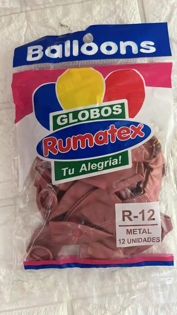 Globo R-12 Rosado Satinado Paquete X12