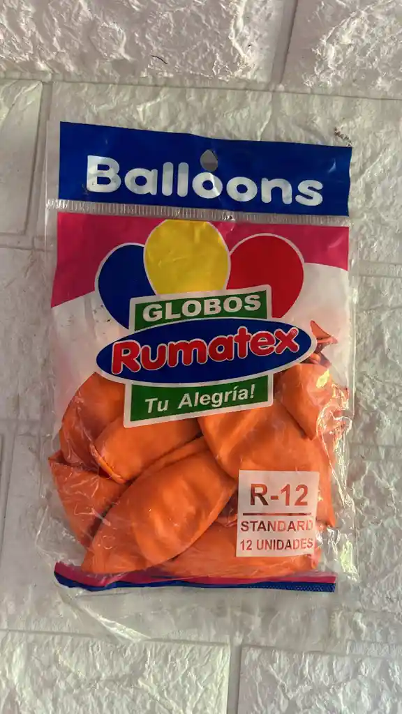 Globo R-12 Naranja Rumatex Paquete X12