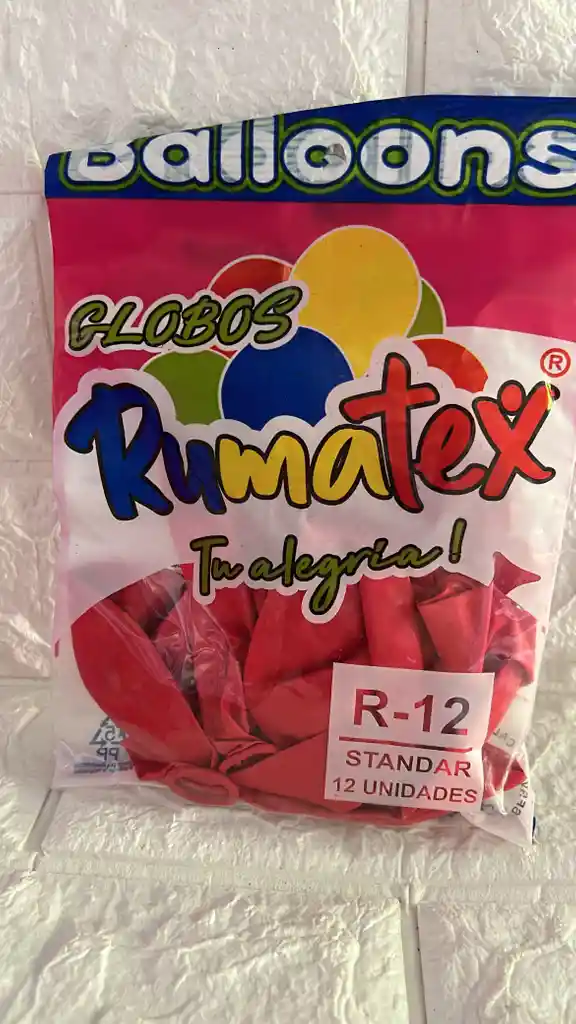Globo R-12 Roja Rumatex Paquete X12