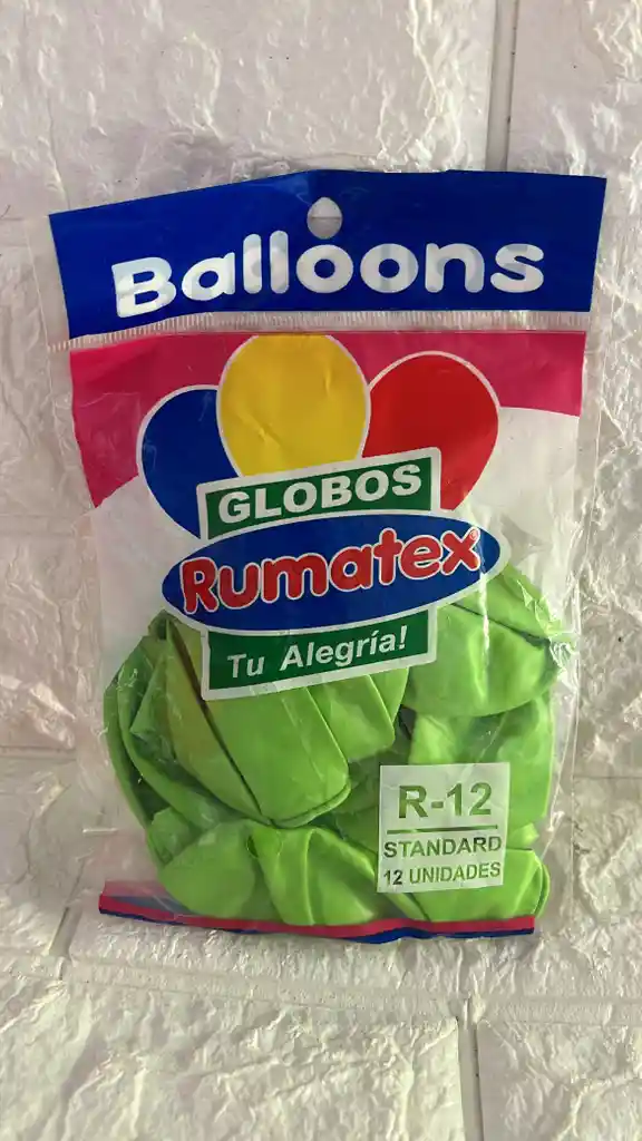 Globo R-12 Verde Manzana Rumatex Paquete X12