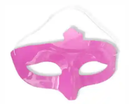 Halloween Hora Loca Antifaz Liso Plastico Rosado