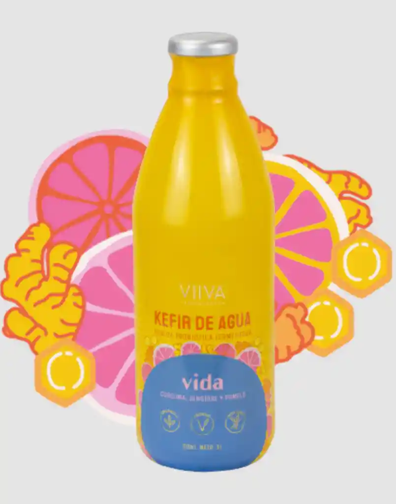 Kefir Vida Cúrcuma, Jengibre Y Promelo 1 Litro