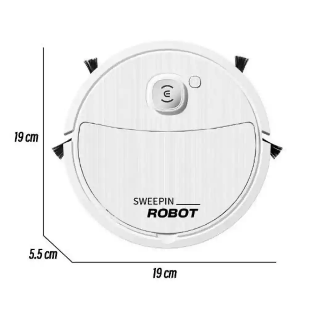 Aspiradora Inalámbrica Robot De Barrido Inteligente 3 En 1 Color Negro