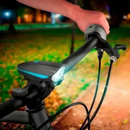 Luz Linterna Para Bicicleta Con Pito Recargable 250 Lumens