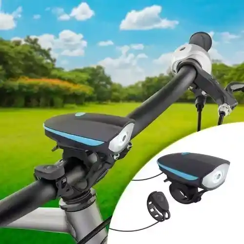 Luz Linterna Para Bicicleta Con Pito Recargable 250 Lumens