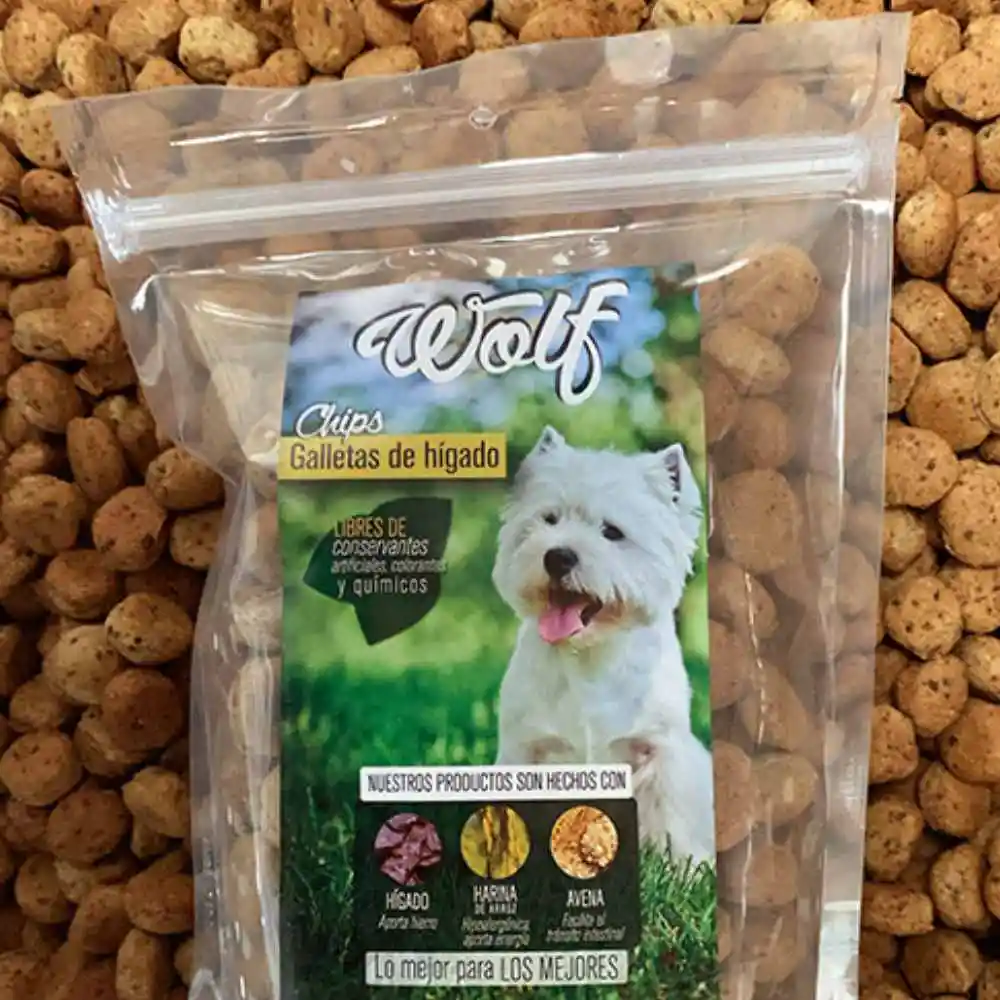 Galletas Para Perro Chips De Higado Wolf 250 Gr Snack Para Perro