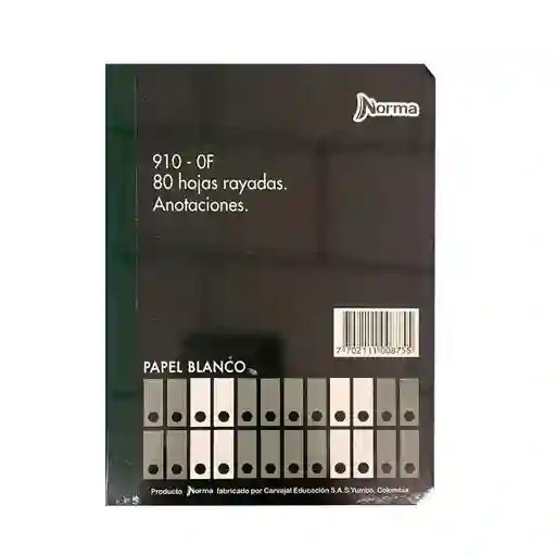 Libreta 910 Norma Sin Indice