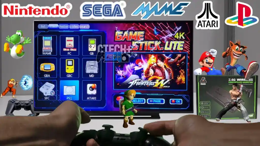 Consola De Juegos Inalámbrica Game Stick Lite 2.4g 64gb Ps1