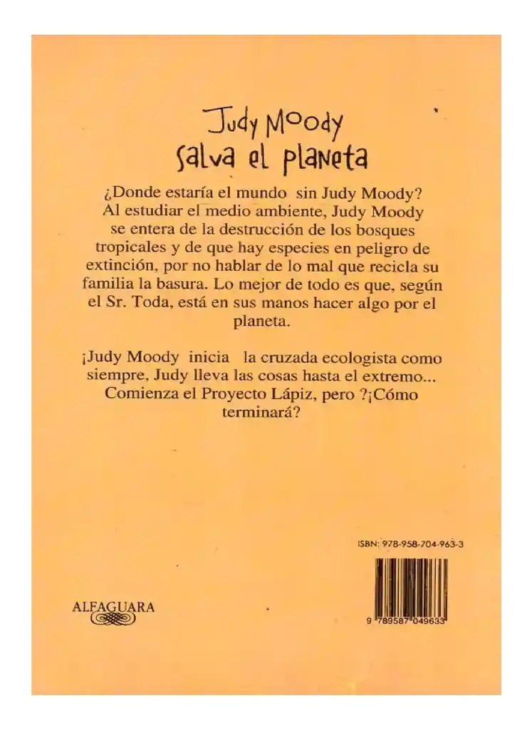 Libro Judy Moody Salva El Planeta