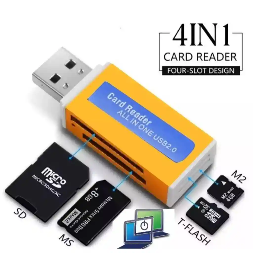 Multilector De Memoria Usb 2.0/ Lector De Memorias 4 En 1