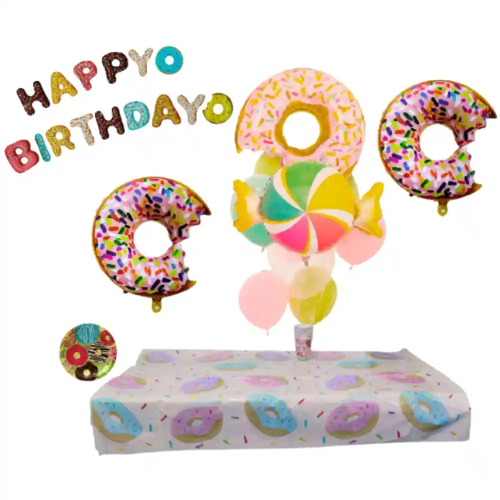 Kit De Decoración Para Fiesta Temática Donas