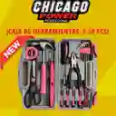 Caja De Herramientas 39 Piezas Chicago Power Rosado