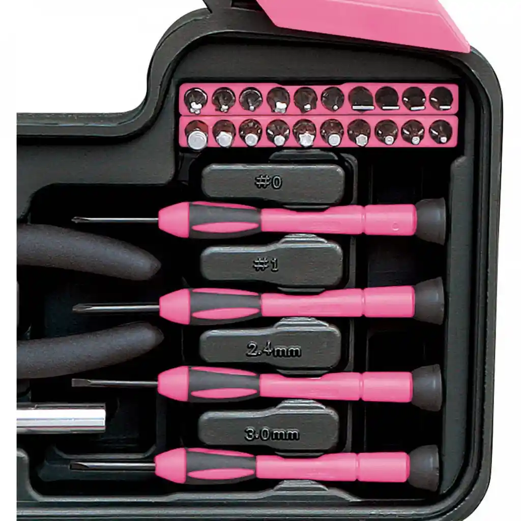 Caja De Herramientas 39 Piezas Chicago Power Rosado