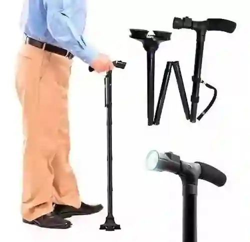 Baston Plegable Caminador Ajustable Trusty Cane Luz Led