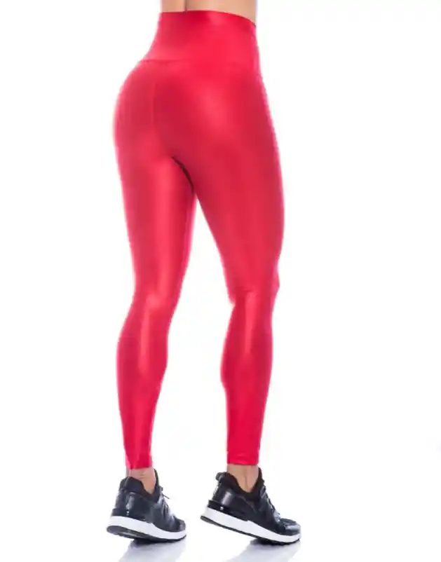 Leggings Metalizado Rojo -talla Única-