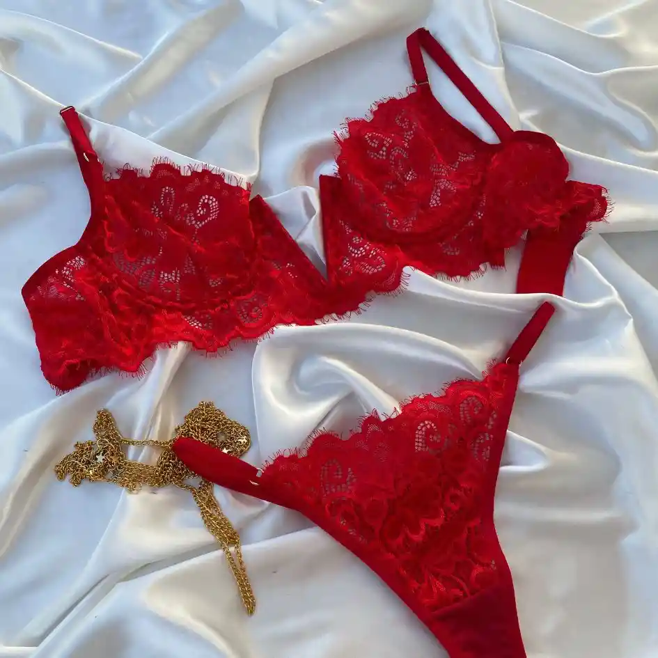 Talla 34/ M Conjunto Viviana Rojo