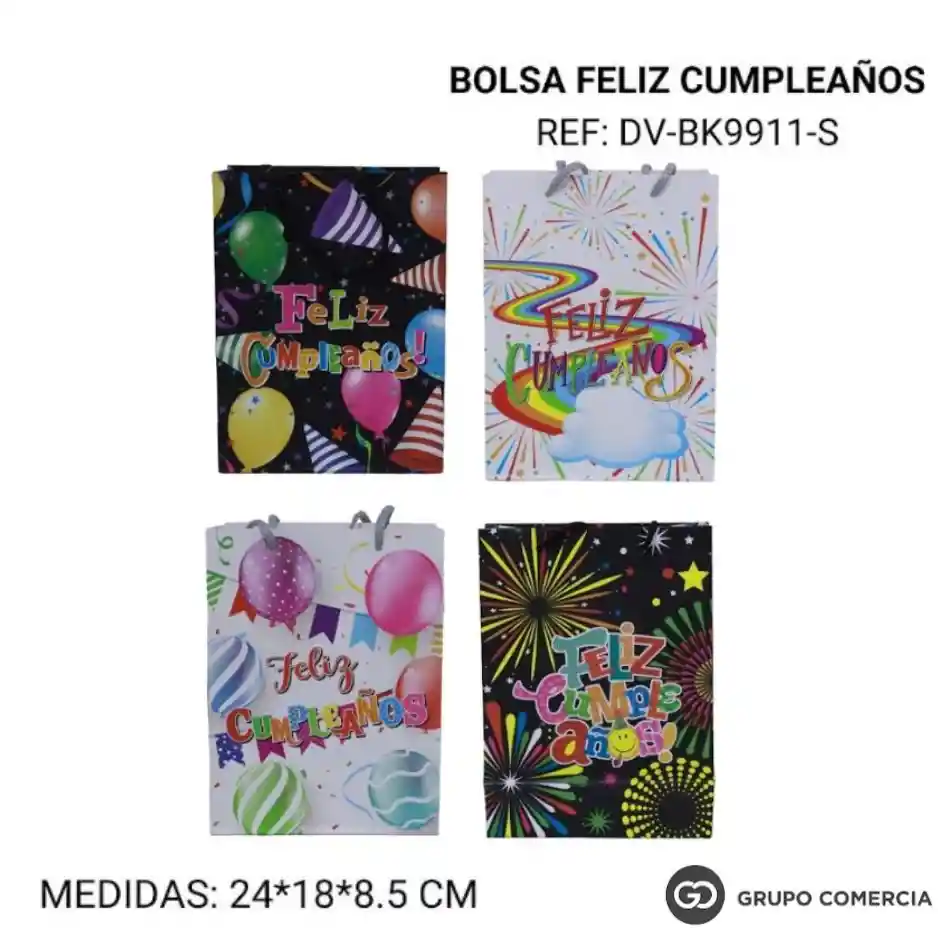 Bolsa De Regalo Feliz Cumpleaños 24*18*8 Cm