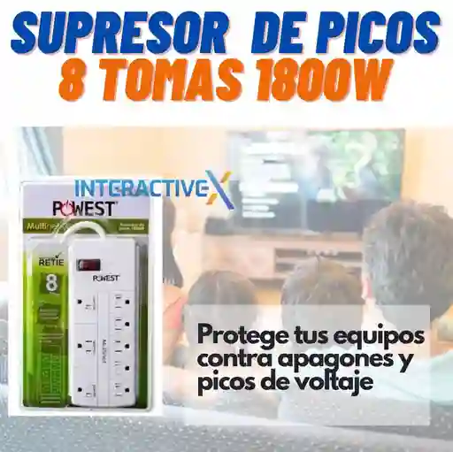 Supresor De Picos 8 Tomas/ Toma Corriente/ Nicomar Multinet