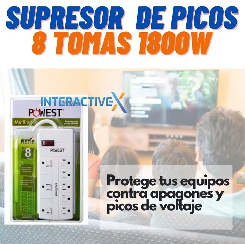 Supresor De Picos 8 Tomas/ Toma Corriente/ Nicomar Multinet