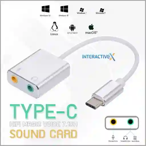 Tarjeta De Sonido Tipo C/ Tarjeta De Audio Tipo C/ Tarjeta De Sonido Externa