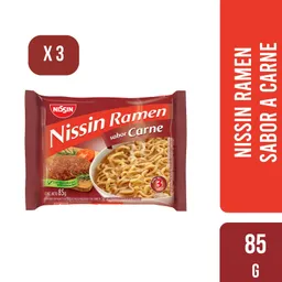 Nissin Ramen Sabor A Carne 85 Gr X 3 Unidades