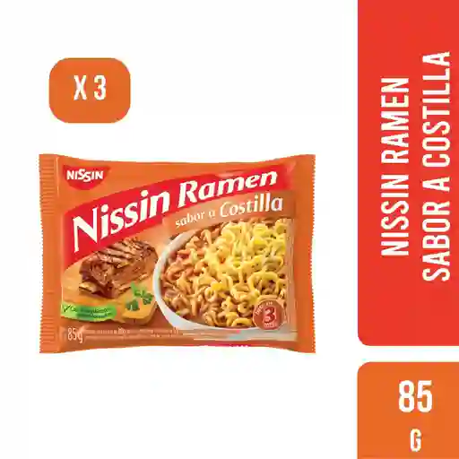 Nissin Ramen Sabor A Costilla 85 Gr X 3 Unidades