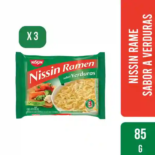 Nissin Ramen Sabor A Verduras 85 Gr X 3 Unidades