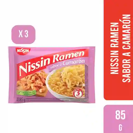 Nissin Ramen Sabor A Camaron 85 Gr X 3 Unidades