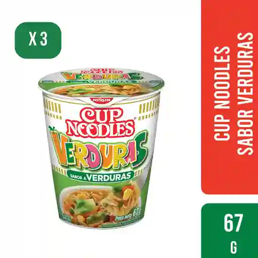 Cup Noodles Sabor Verduras 67 Gr Pack X 3 Unidades