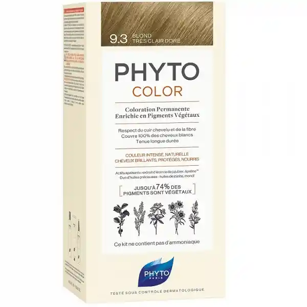 Tinte Phyto Color Kit Coloration 9.3 Rubio Muy Claro Dorado