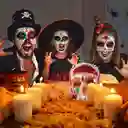 Maquillaje Temporal Catrina Mexicana Halloween Disfraz