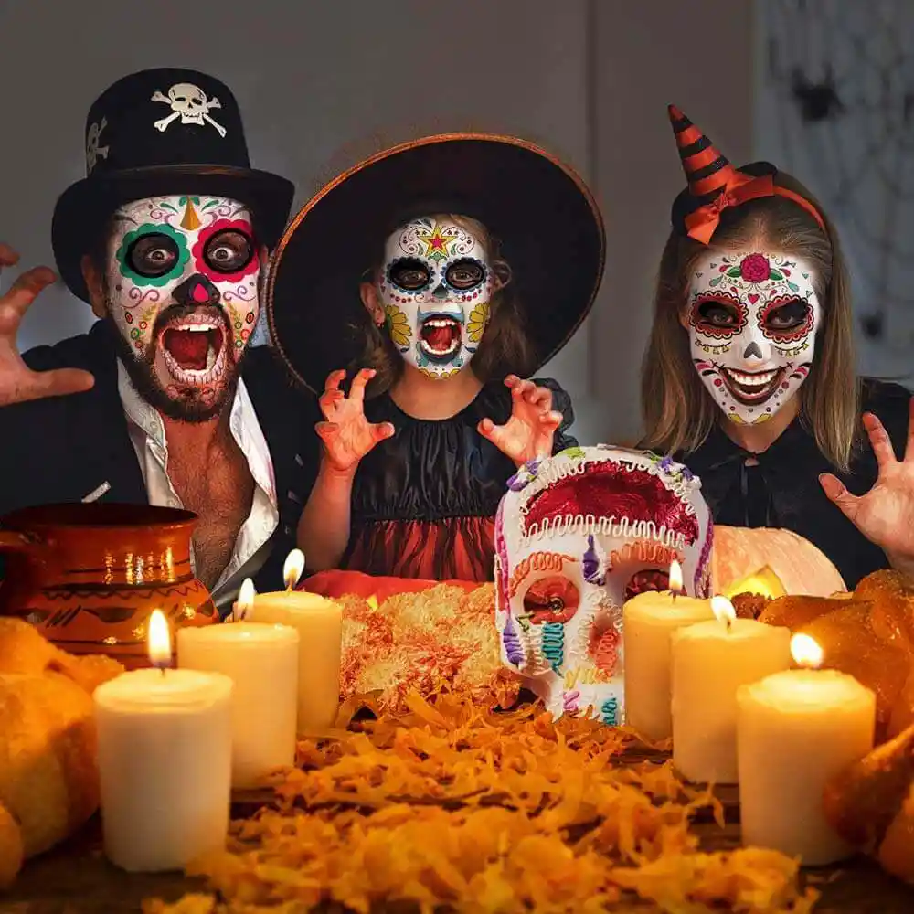 Maquillaje Temporal Catrina Mexicana Halloween Disfraz