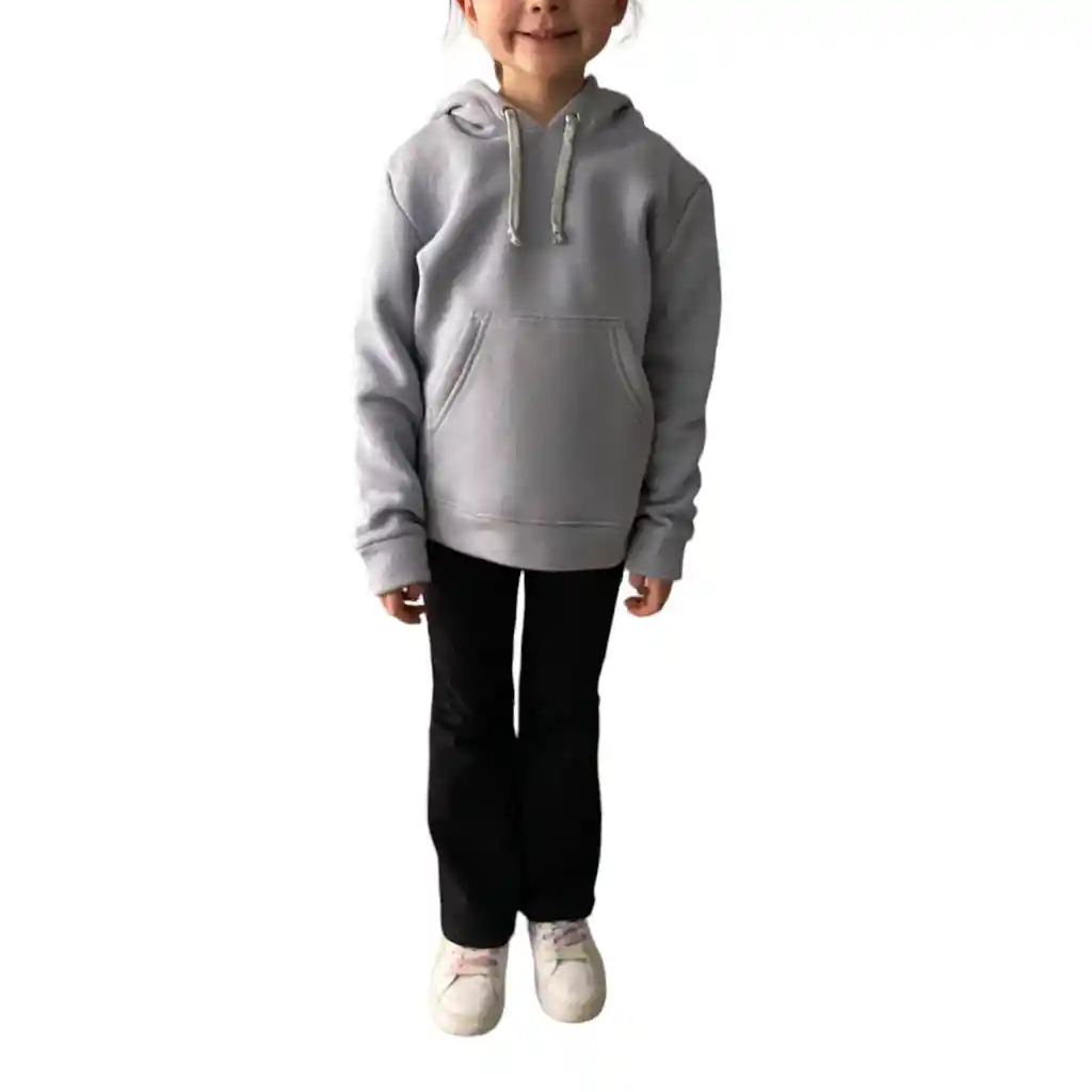 Hoodie Niños Algodon Percahado Con Capota Gris