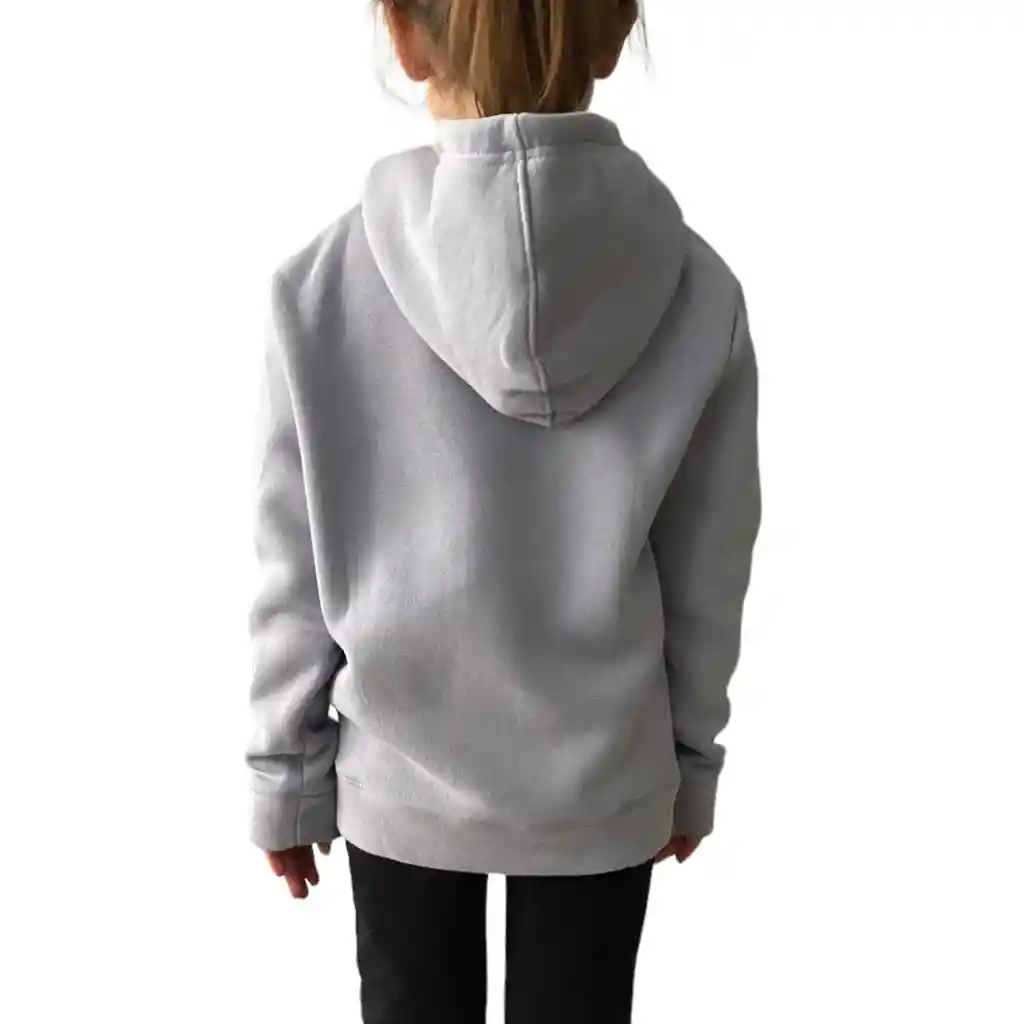 Hoodie Niños Algodon Percahado Con Capota Gris