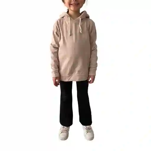 Hoodie Niños Algodon Percahado Con Capota Beige